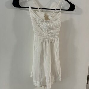 Free People White Embroidered Tank Top